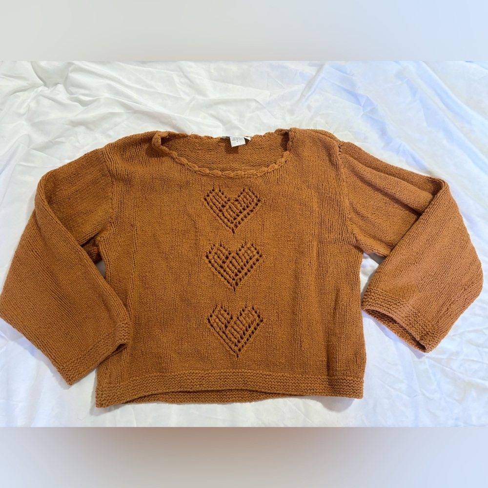 Vintage knit sweater scalloped neck